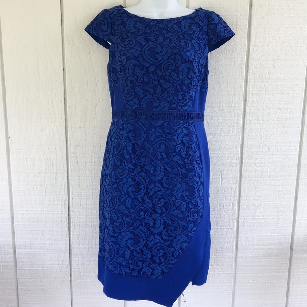 Adrianna Papell Blue Dress with Lace